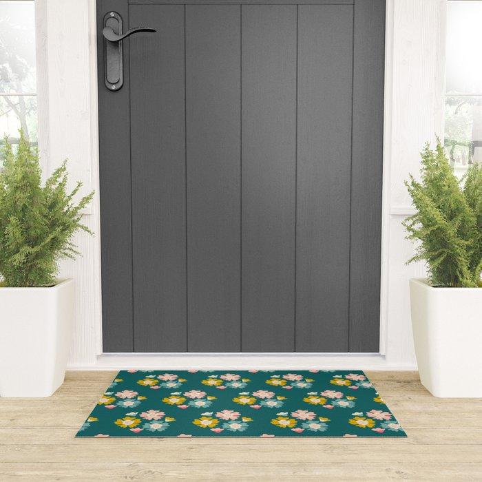 Blooming Flower - Green  Welcome Mat Gallery Image 3