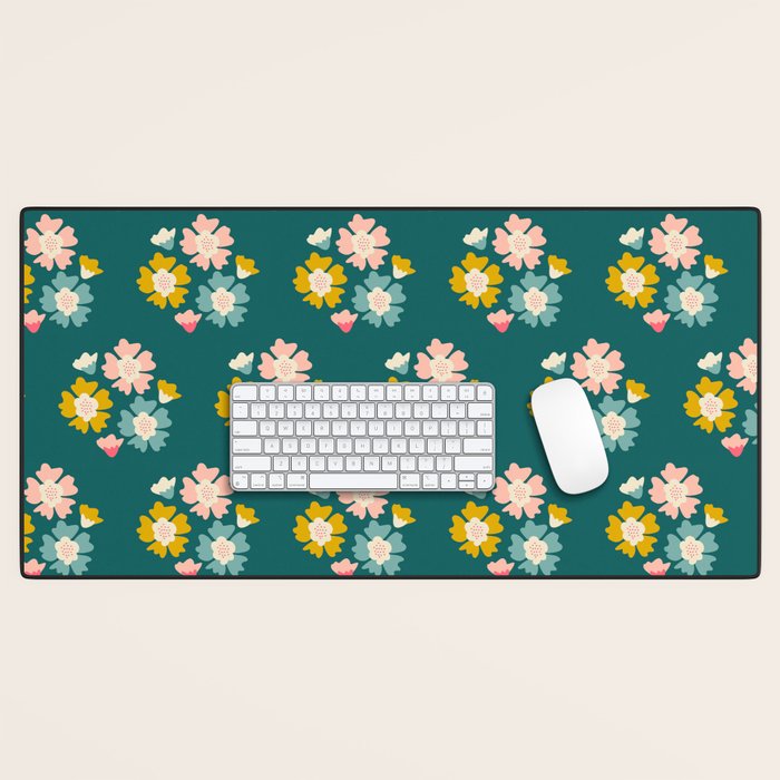 Blooming Flower - Green  Desk Mat Gallery Image 1