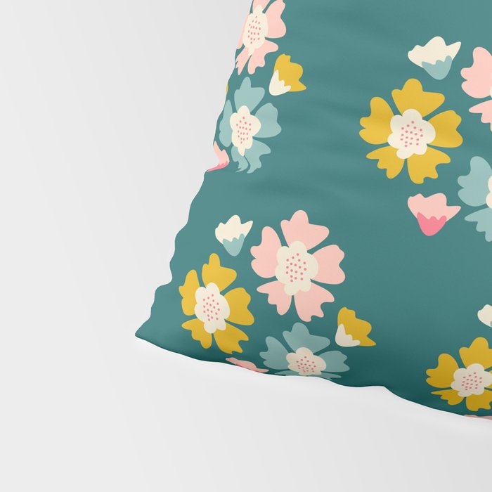 Blooming Flower - Green  Pillow Sham Gallery Image 4