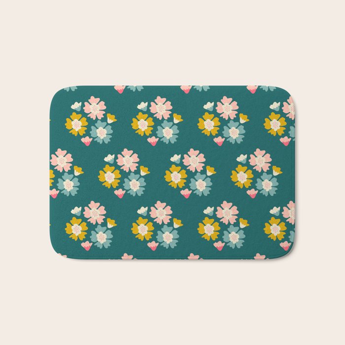 Blooming Flower - Green  Bath Mat Gallery Image 1