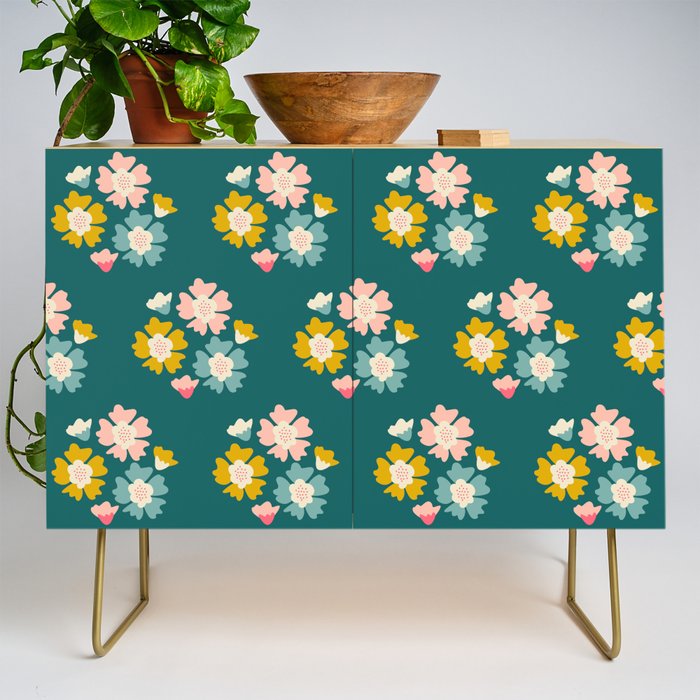 Blooming Flower - Green  Credenza Gallery Image 1
