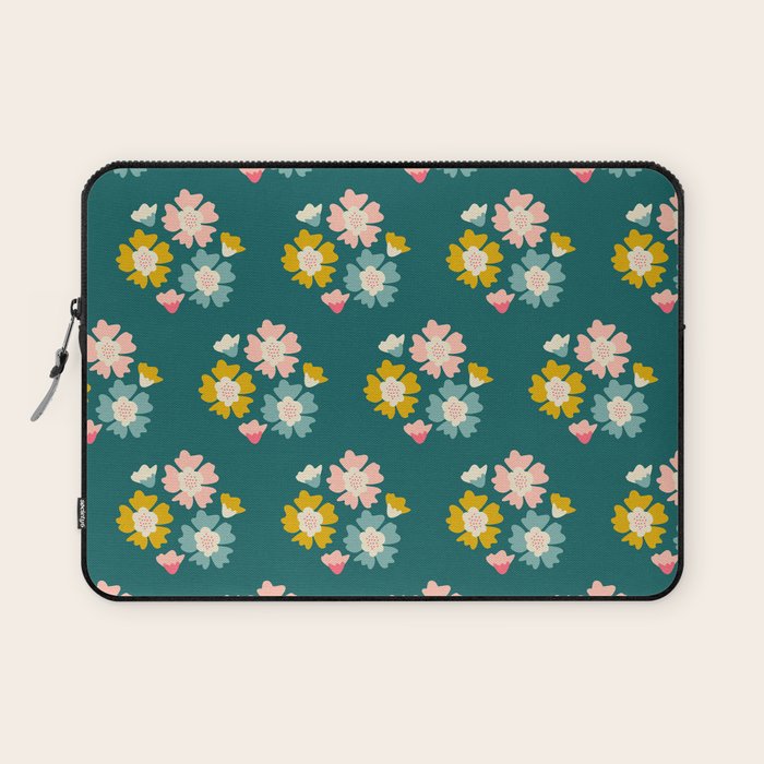Blooming Flower - Green  Laptop Sleeve Gallery Image 1
