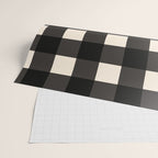Large Gingham Check Pattern in Black and Almond Cream Wrapping Paper Gallery Image 2