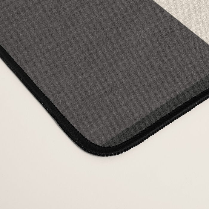 Large Gingham Check Pattern in Black and Almond Cream Desk Mat Gallery Image 4
