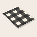 Large Gingham Check Pattern in Black and Almond Cream Notebook Gallery Image 3