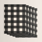 Large Gingham Check Pattern in Black and Almond Cream Wrapping Paper Gallery Image 3