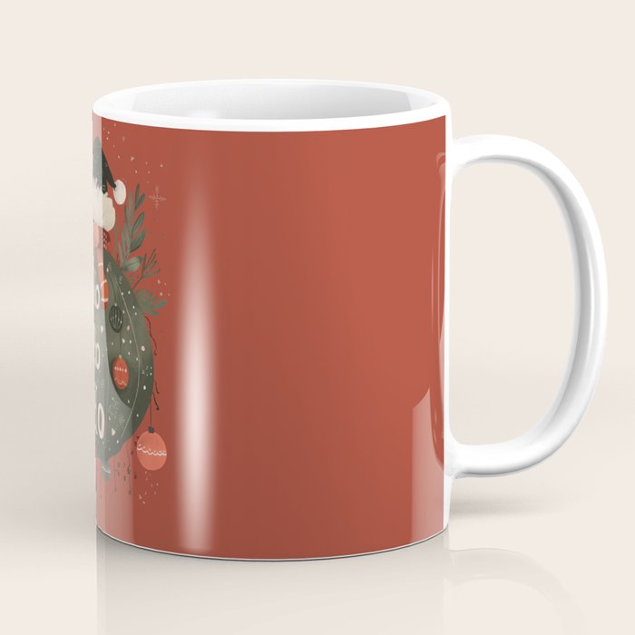 Festive Ho Ho Ho Bauble Red  Coffee Mug Gallery Image 1