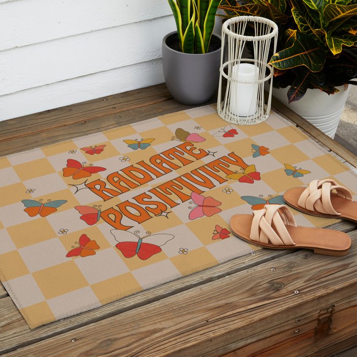 Radiate Positivity Butterflies Outdoor Rug Gallery Image 2