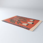 Terracotta Poppy Pod Folk Art Rug Gallery Image 3