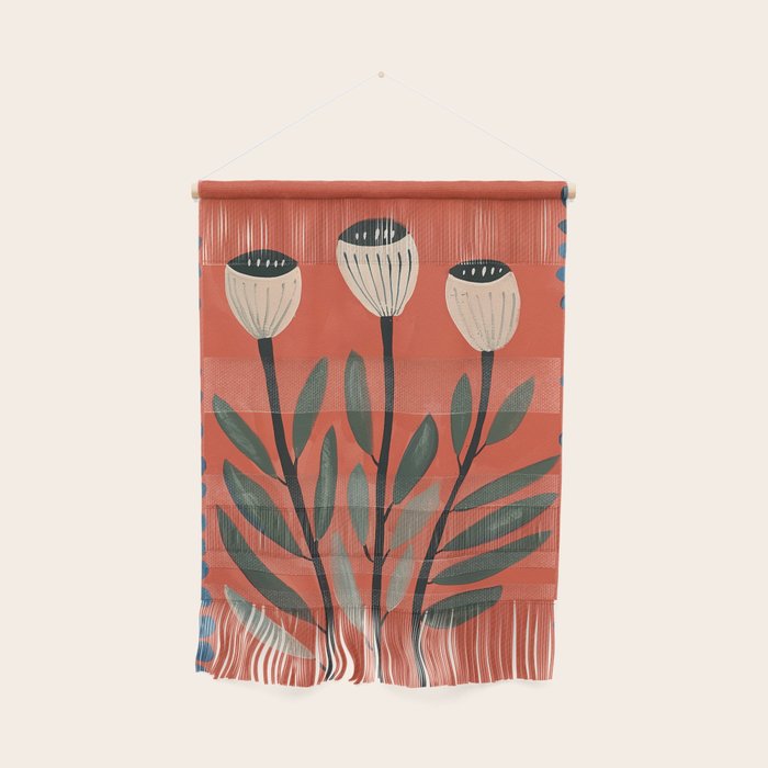 Terracotta Poppy Pod Folk Art Wall Hanging Gallery Image 1