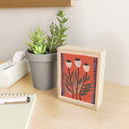 Terracotta Poppy Pod Folk Art Mini Art Print Gallery Image 2
