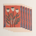 Terracotta Poppy Pod Folk Art Wrapping Paper Gallery Image 3