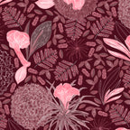 Forest Full of Wild Mushrooms in Burgundy & Peach Coffee Mug Gallery Image 2