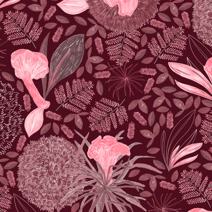 Forest Full of Wild Mushrooms in Burgundy & Peach Coffee Mug Gallery Image 2