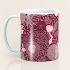 Forest Full of Wild Mushrooms in Burgundy & Peach Coffee Mug Gallery Image 3