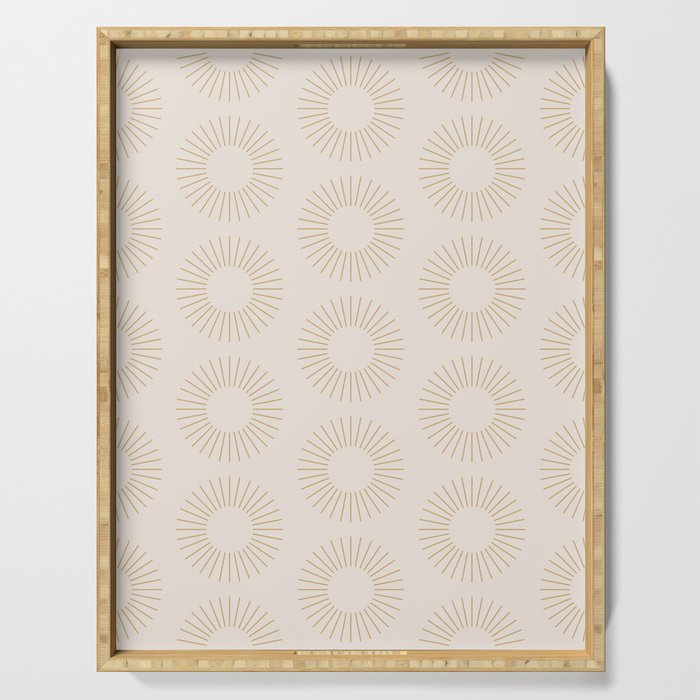 Minimalist Sunray Pattern XIV Natural Neutral Serving Tray Gallery Image 1