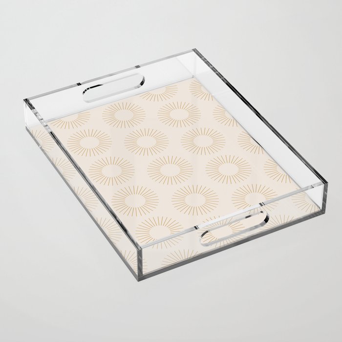 Minimalist Sunray Pattern XIV Natural Neutral Acrylic Tray Gallery Image 1