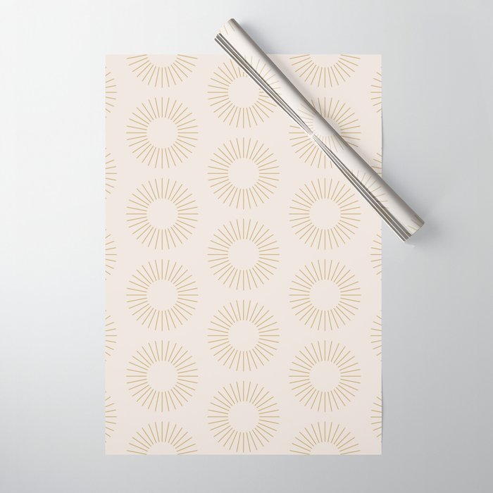 Minimalist Sunray Pattern XIV Natural Neutral Wrapping Paper Gallery Image 1
