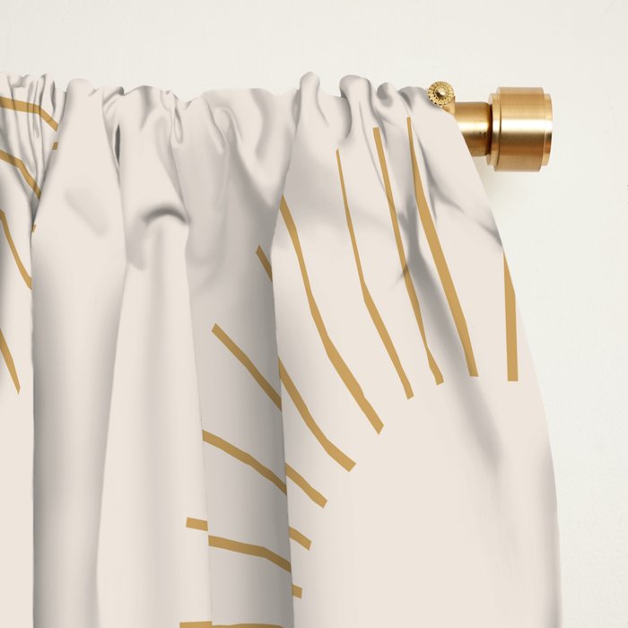Minimalist Sunray Pattern XIV Natural Neutral Window Curtain Gallery Image 2