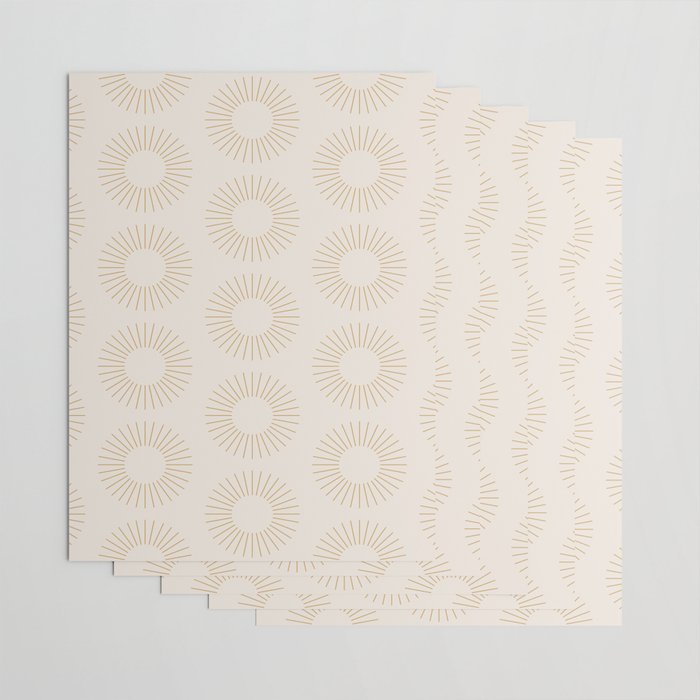 Minimalist Sunray Pattern XIV Natural Neutral Wrapping Paper Gallery Image 3