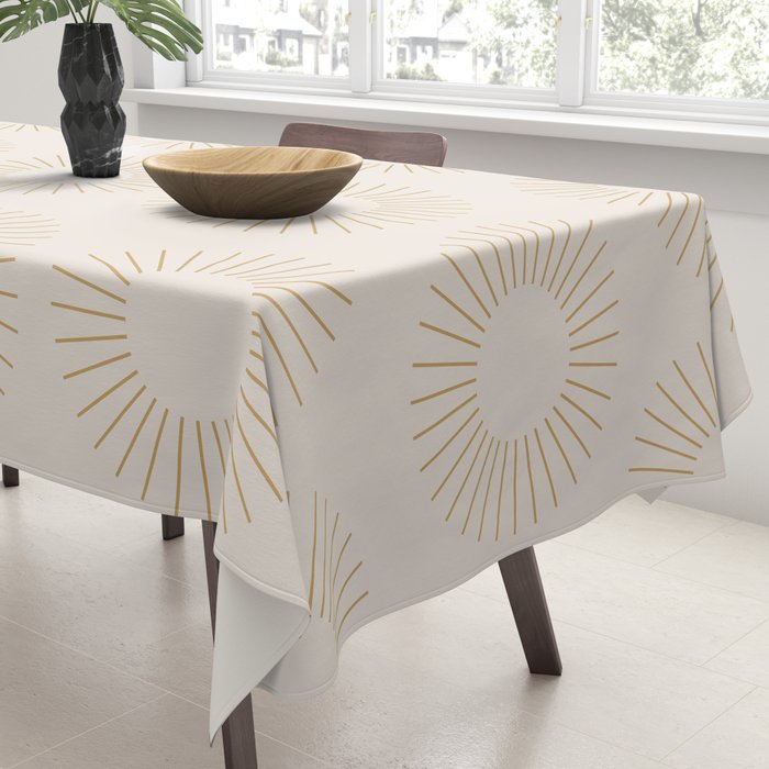 Minimalist Sunray Pattern XIV Natural Neutral Tablecloth Gallery Image 3