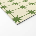 Mid Century Modern Atomic Stars Grid in Retro Christmas Green and Cream Welcome Mat Gallery Image 2