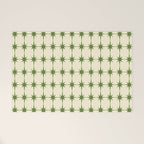 Mid Century Modern Atomic Stars Grid in Retro Christmas Green and Cream Welcome Mat Gallery Image 1