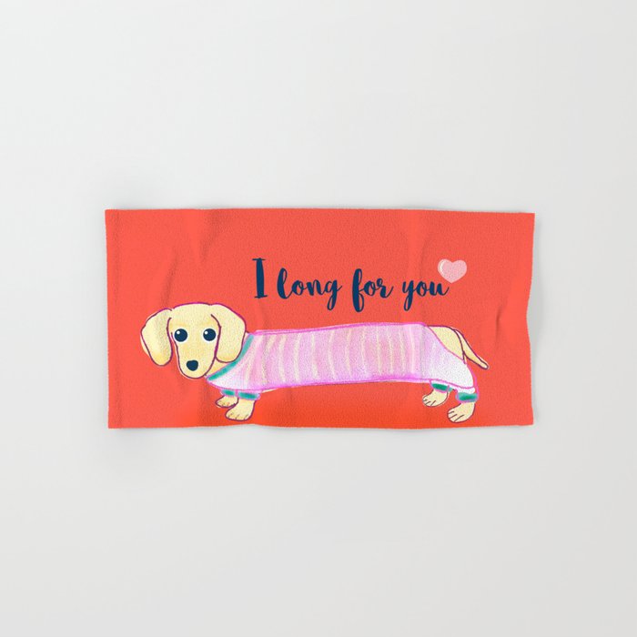 Valentine's Day dachshund dog Bath Towel Gallery Image 1