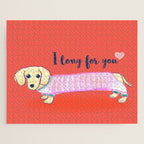 Valentine's Day dachshund dog Jigsaw Puzzle Gallery Image 1