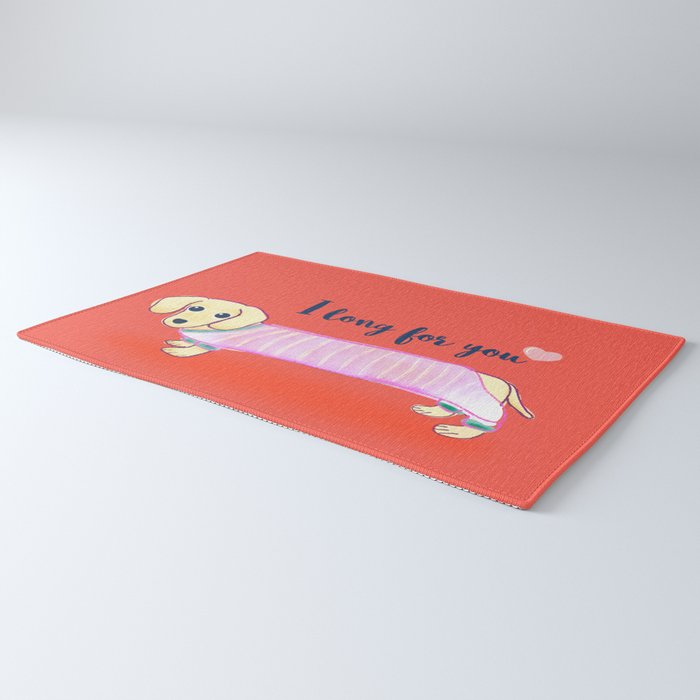 Valentine's Day dachshund dog Rug Gallery Image 3