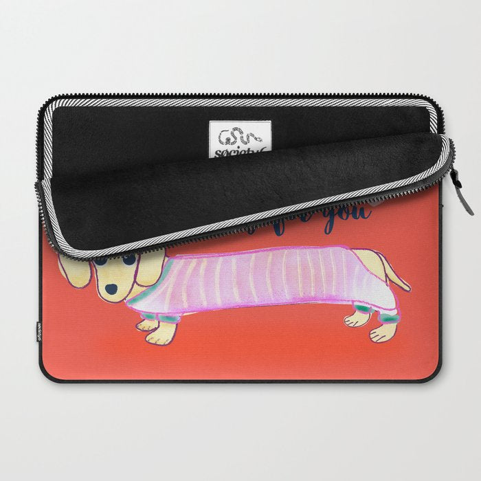 Valentine's Day dachshund dog Laptop Sleeve Gallery Image 2
