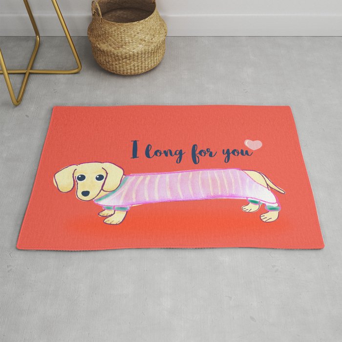 Valentine's Day dachshund dog Rug Gallery Image 1