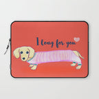 Valentine's Day dachshund dog Laptop Sleeve Gallery Image 1