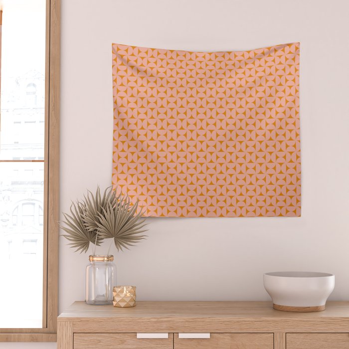 Bauhaus Mid Century Modern Geometric Pattern IV Wall Tapestry Gallery Image 2
