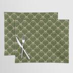 Bows & Ribbons Pattern XXII Dark Olive Green Placemat Gallery Image 1