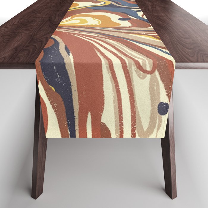 Retro marble #4 Table Runner Gallery Image 1