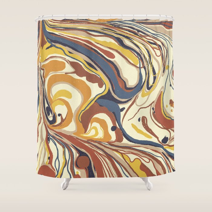 Retro marble #4 Shower Curtain Gallery Image 1