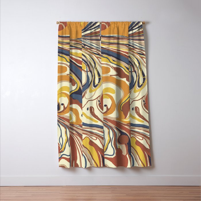 Retro marble #4 Window Curtain Gallery Image 3