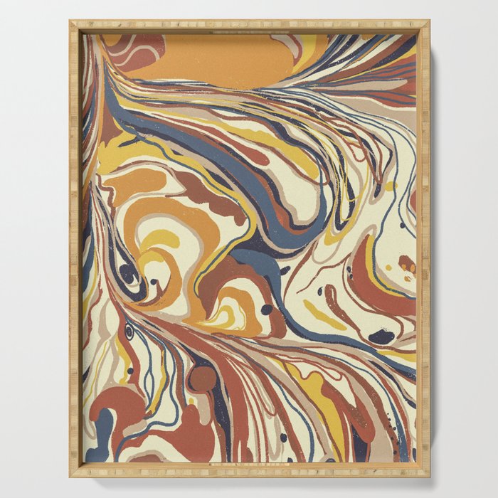 Retro marble #4 Serving Tray Gallery Image 1