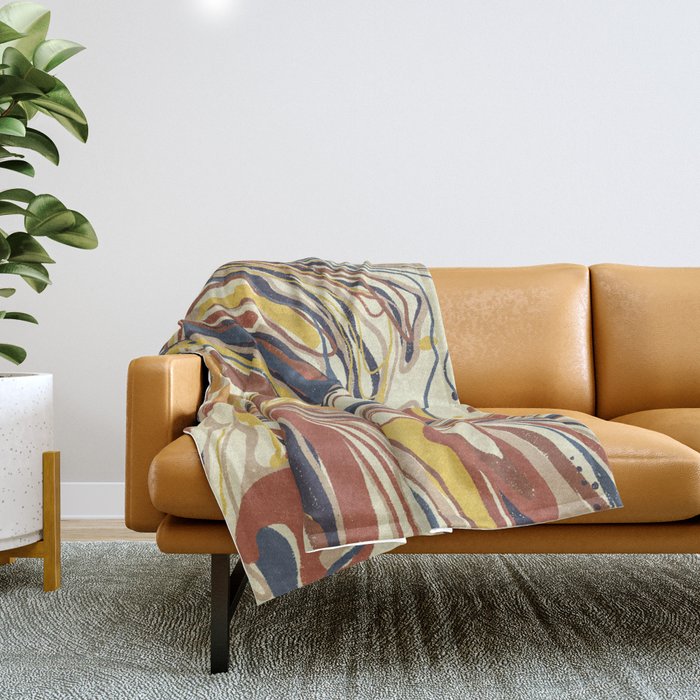 Retro marble #4 Throw Blanket Gallery Image 1