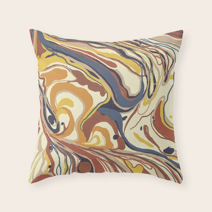 Retro marble #4 Throw Pillow Gallery Image 1