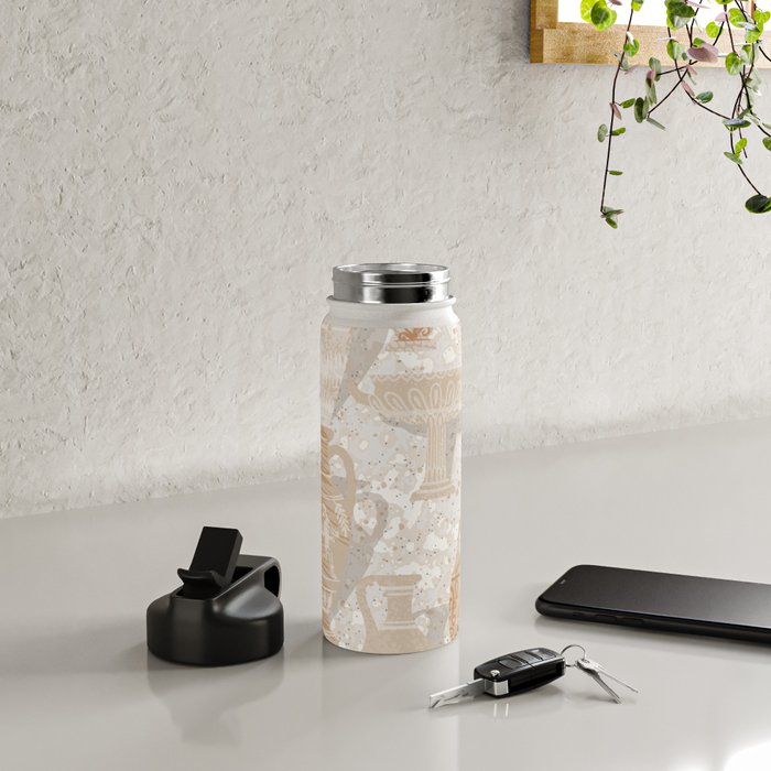 Antique pottery warm neutral Water Bottle Gallery Image 4