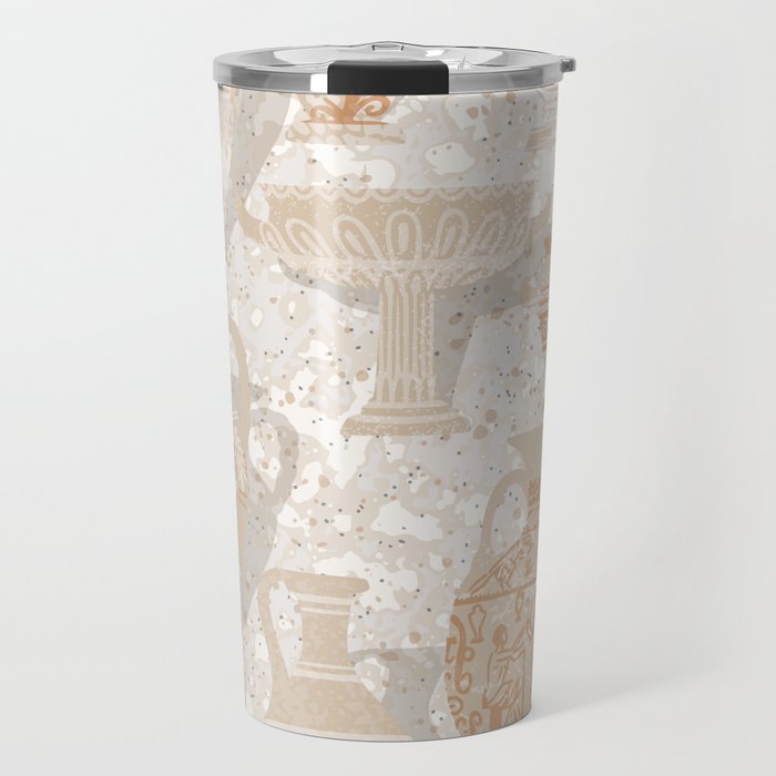 Antique pottery warm neutral Travel Mug Gallery Image 1