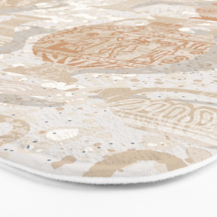 Antique pottery warm neutral Bath Mat Gallery Image 3