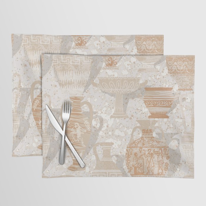 Antique pottery warm neutral Placemat Gallery Image 1