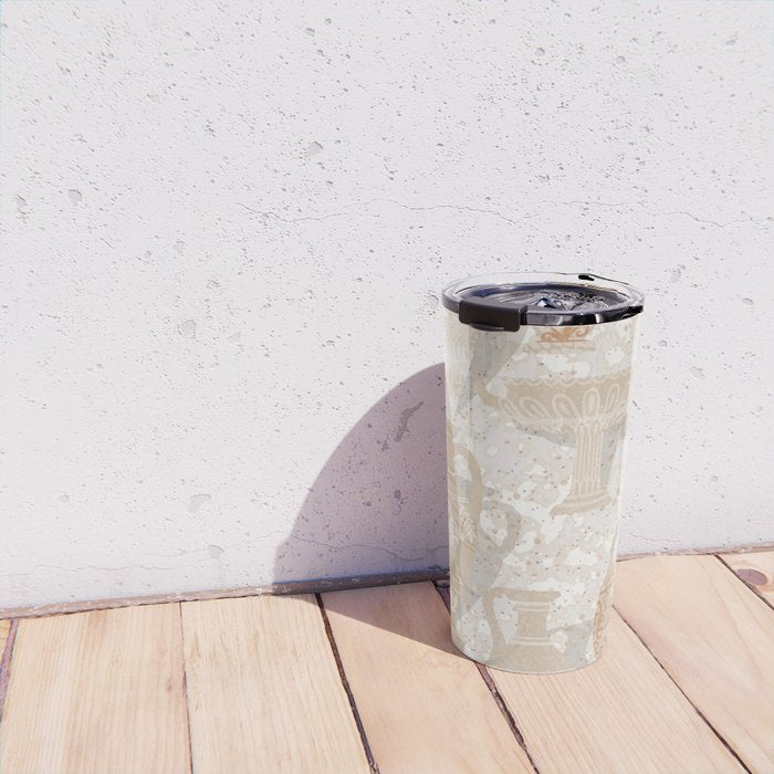 Antique pottery warm neutral Travel Mug Gallery Image 4