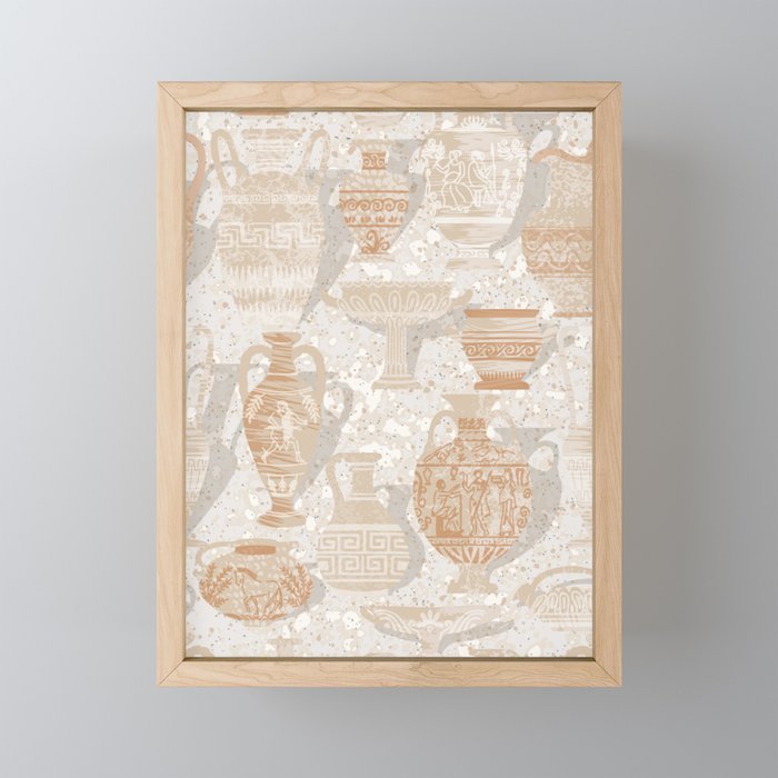 Antique pottery warm neutral Mini Art Print Gallery Image 1