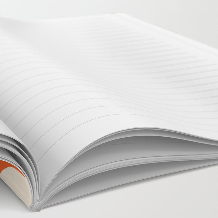 Soft Curves Retro Modern Abstract Pattern in Orange and Cream Notebook Gallery Image 2