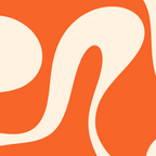 Soft Curves Retro Modern Abstract Pattern in Orange and Cream Coffee Mug Gallery Image 2