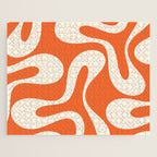 Soft Curves Retro Modern Abstract Pattern in Orange and Cream Jigsaw Puzzle Gallery Image 1